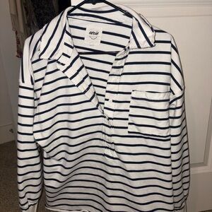 Aerie Navy and White Striped Top